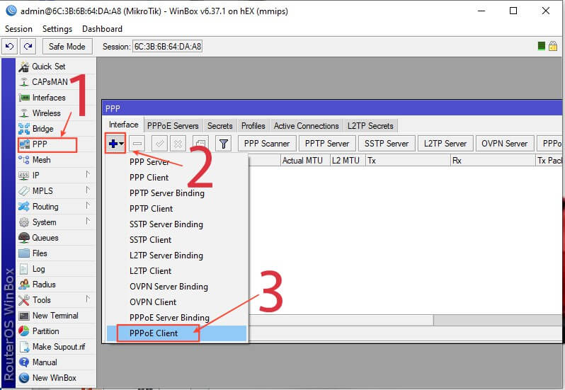 Cấu hình PPPoe trên Mikrotik